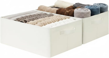 Storage Basket for Shelves, Storage Bins, Light Taupe, 2-Pack