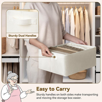 Storage Basket for Shelves, Storage Bins, Light Taupe, 2-Pack