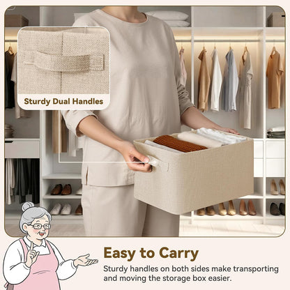Storage Basket for Shelves, Storage Bins, Light Taupe, 2-Pack