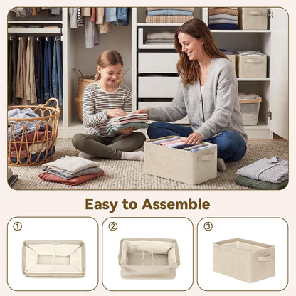 Storage Basket for Shelves, Storage Bins, Light Taupe, 2-Pack
