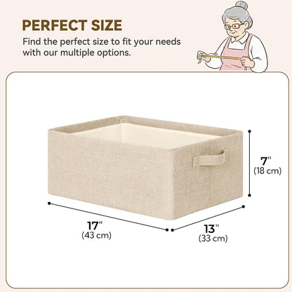 Storage Basket for Shelves, Storage Bins, Light Taupe, 2-Pack