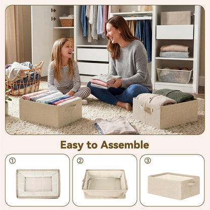 Storage Basket for Shelves, Storage Bins, Light Taupe, 2-Pack