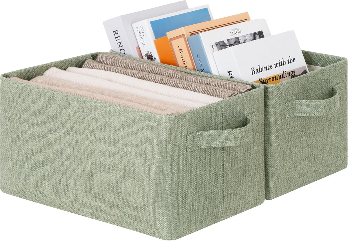 Storage Basket for Shelves, Storage Bins, Light Taupe, 2-Pack