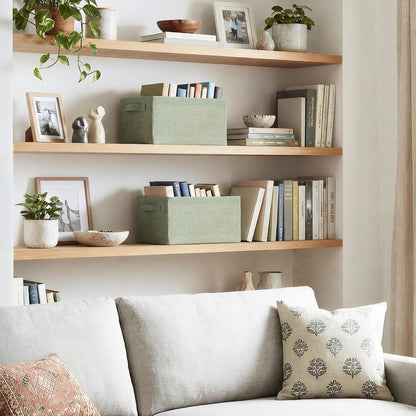 Storage Basket for Shelves, Storage Bins, Light Taupe, 2-Pack