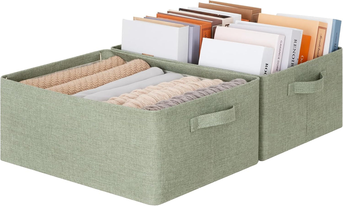 Storage Basket for Shelves, Storage Bins, Light Taupe, 2-Pack