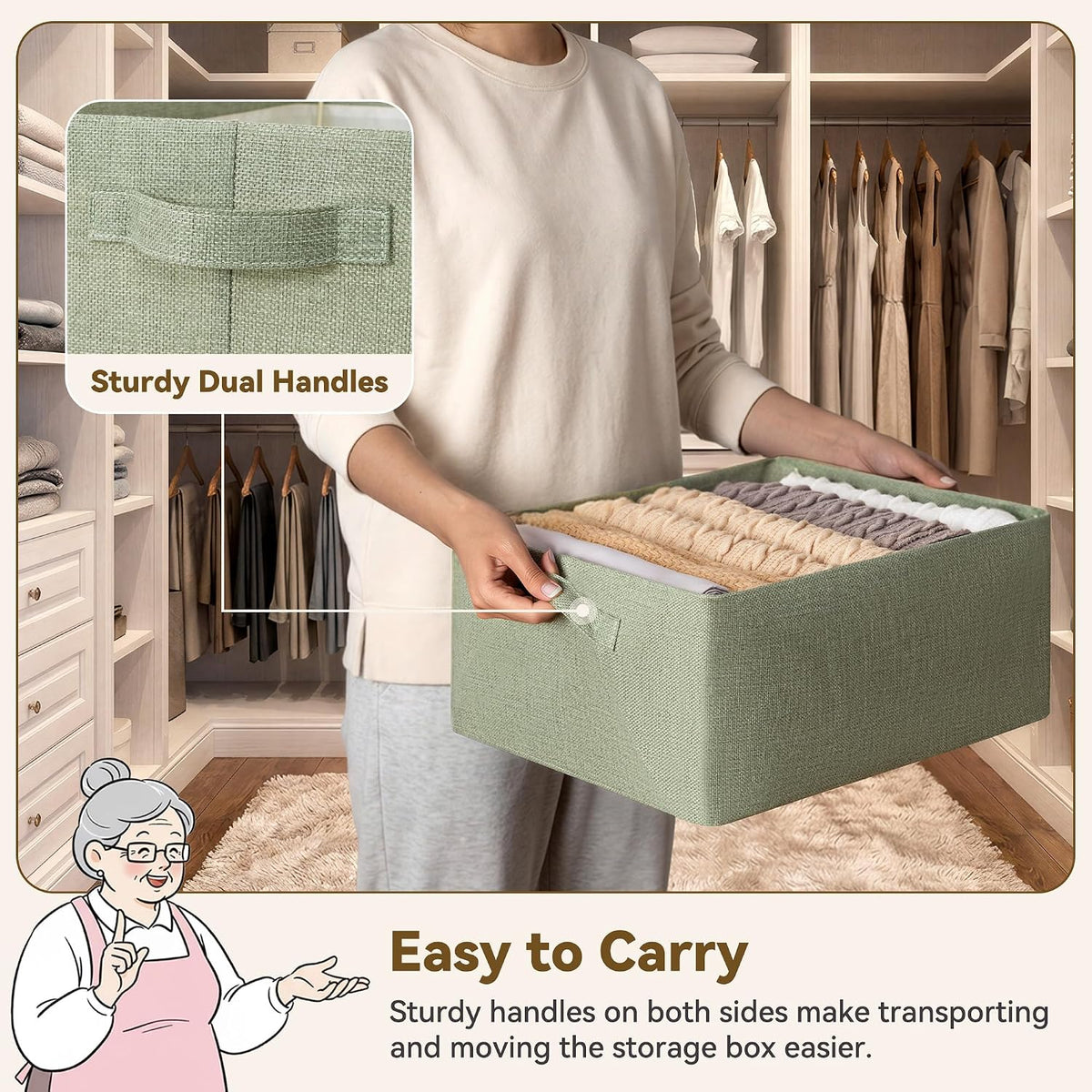 Storage Basket for Shelves, Storage Bins, Light Taupe, 2-Pack