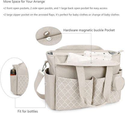 Diaper Bag Tote with Changing Station Upgrade Multi-Function Baby Bag with Adjustable Shoulder Strap