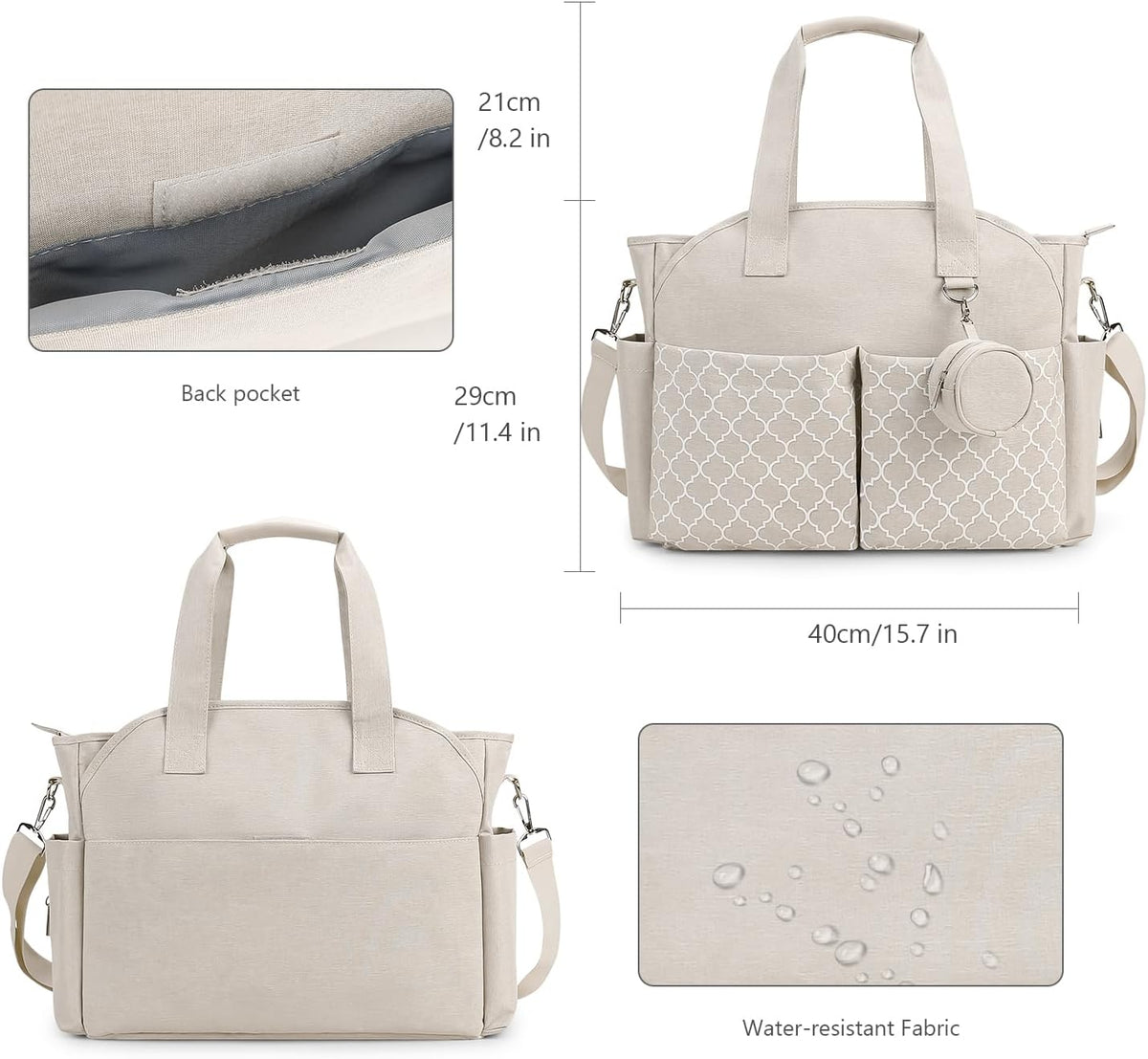 Diaper Bag Tote with Changing Station Upgrade Multi-Function Baby Bag with Adjustable Shoulder Strap