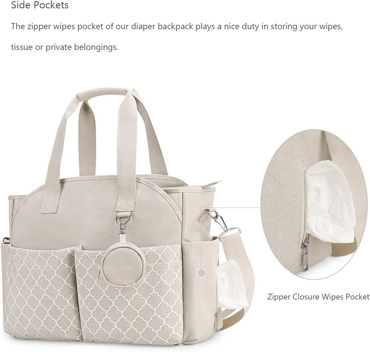 Diaper Bag Tote with Changing Station Upgrade Multi-Function Baby Bag with Adjustable Shoulder Strap
