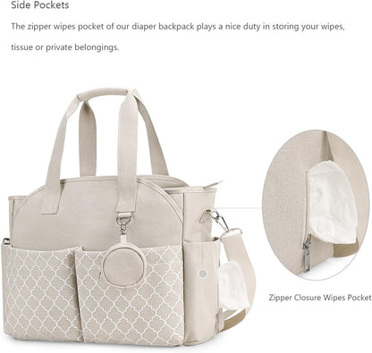Diaper Bag Tote with Changing Station Upgrade Multi-Function Baby Bag with Adjustable Shoulder Strap