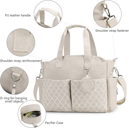 Diaper Bag Tote with Changing Station Upgrade Multi-Function Baby Bag with Adjustable Shoulder Strap
