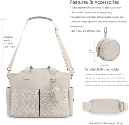 Diaper Bag Tote with Changing Station Upgrade Multi-Function Baby Bag with Adjustable Shoulder Strap