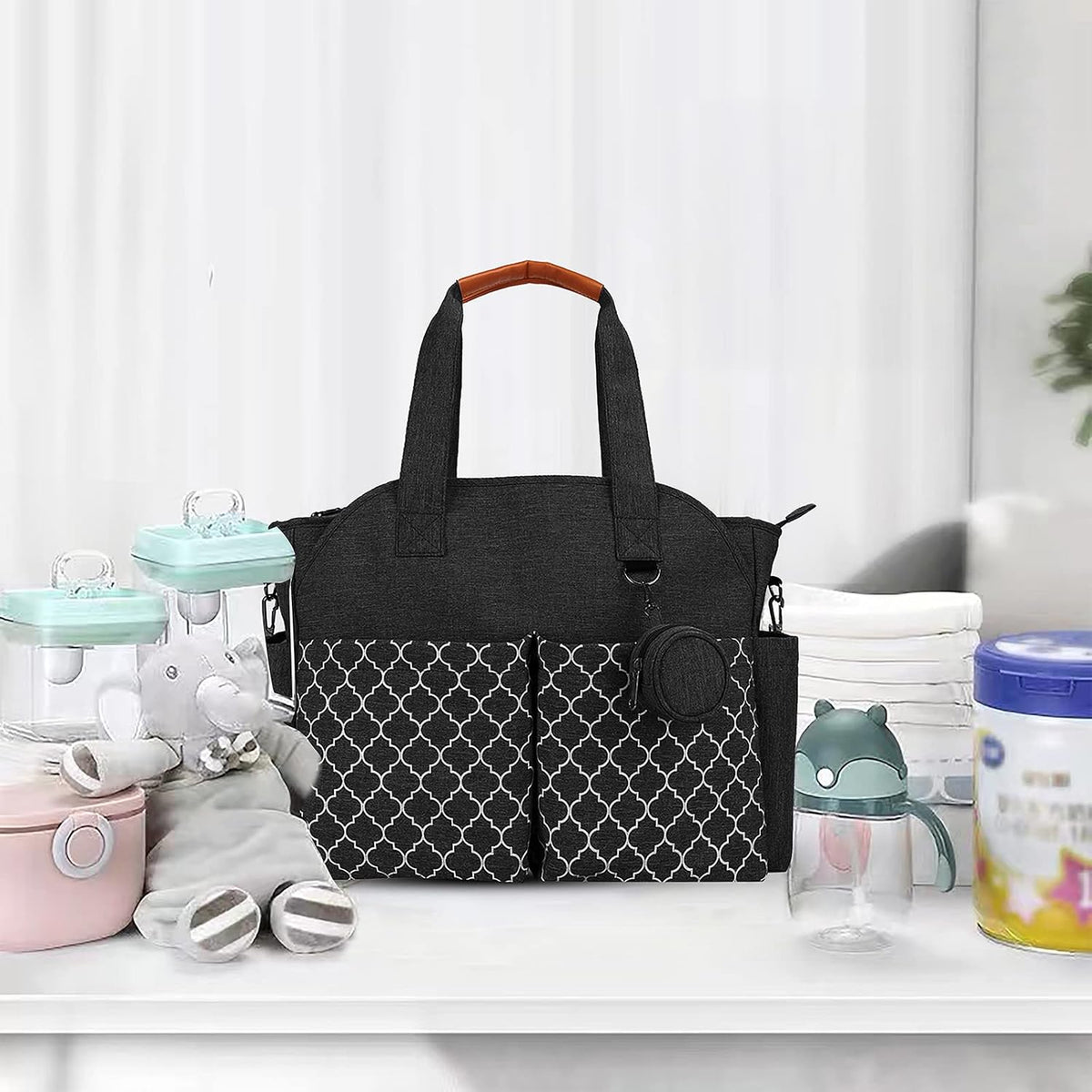 Diaper Bag Tote with Changing Station Upgrade Multi-Function Baby Bag with Adjustable Shoulder Strap
