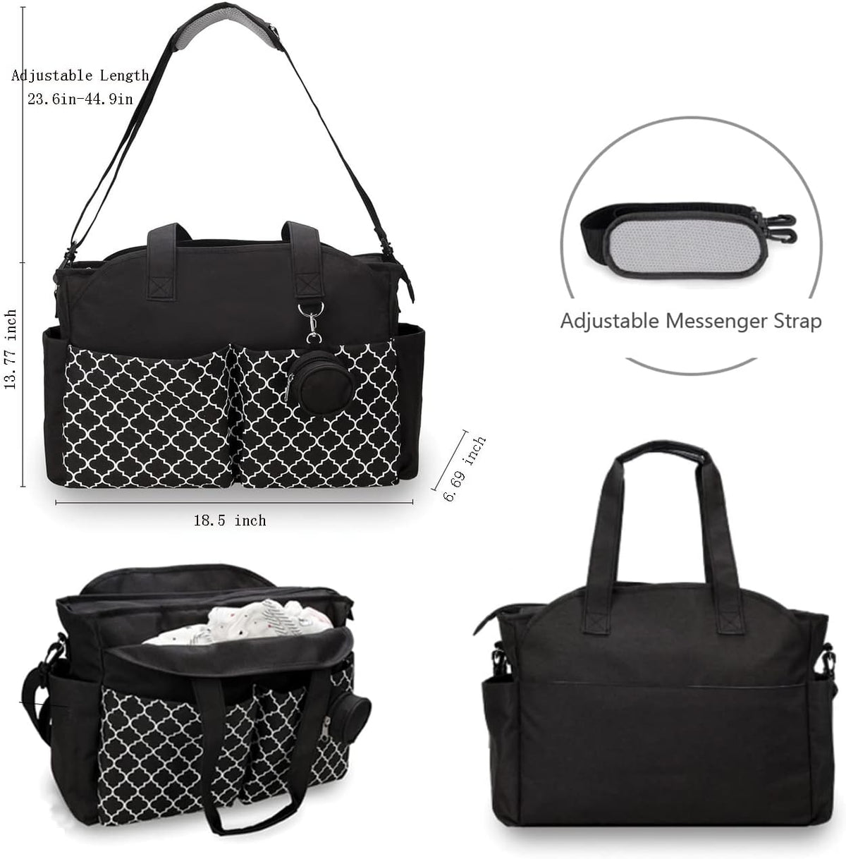 Diaper Bag Tote with Changing Station Upgrade Multi-Function Baby Bag with Adjustable Shoulder Strap