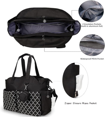 Diaper Bag Tote with Changing Station Upgrade Multi-Function Baby Bag with Adjustable Shoulder Strap