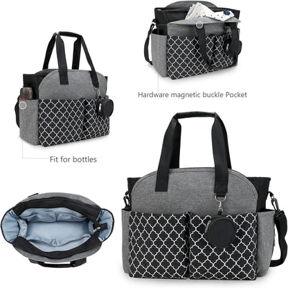 Diaper Bag Tote with Changing Station Upgrade Multi-Function Baby Bag with Adjustable Shoulder Strap