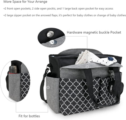 Diaper Bag Tote with Changing Station Upgrade Multi-Function Baby Bag with Adjustable Shoulder Strap