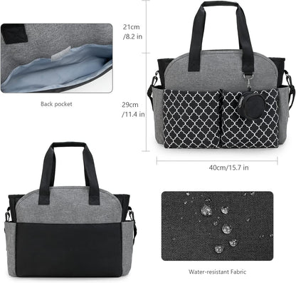 Diaper Bag Tote with Changing Station Upgrade Multi-Function Baby Bag with Adjustable Shoulder Strap