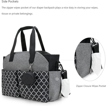 Diaper Bag Tote with Changing Station Upgrade Multi-Function Baby Bag with Adjustable Shoulder Strap