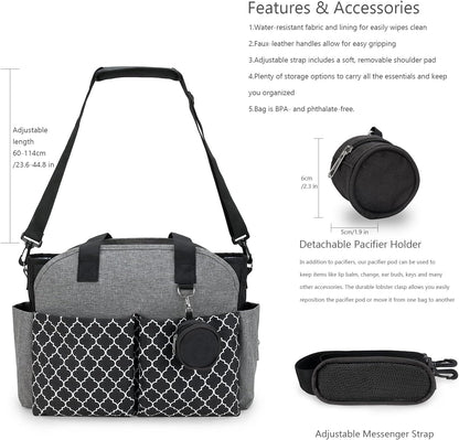 Diaper Bag Tote with Changing Station Upgrade Multi-Function Baby Bag with Adjustable Shoulder Strap