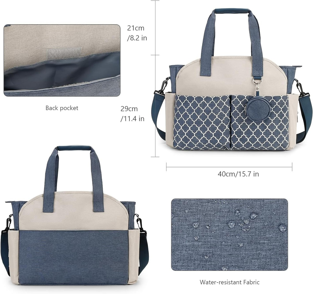 Diaper Bag Tote with Changing Station Upgrade Multi-Function Baby Bag with Adjustable Shoulder Strap