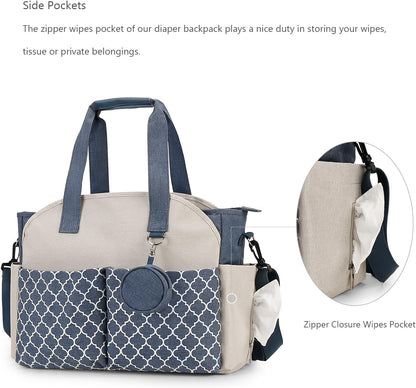 Diaper Bag Tote with Changing Station Upgrade Multi-Function Baby Bag with Adjustable Shoulder Strap
