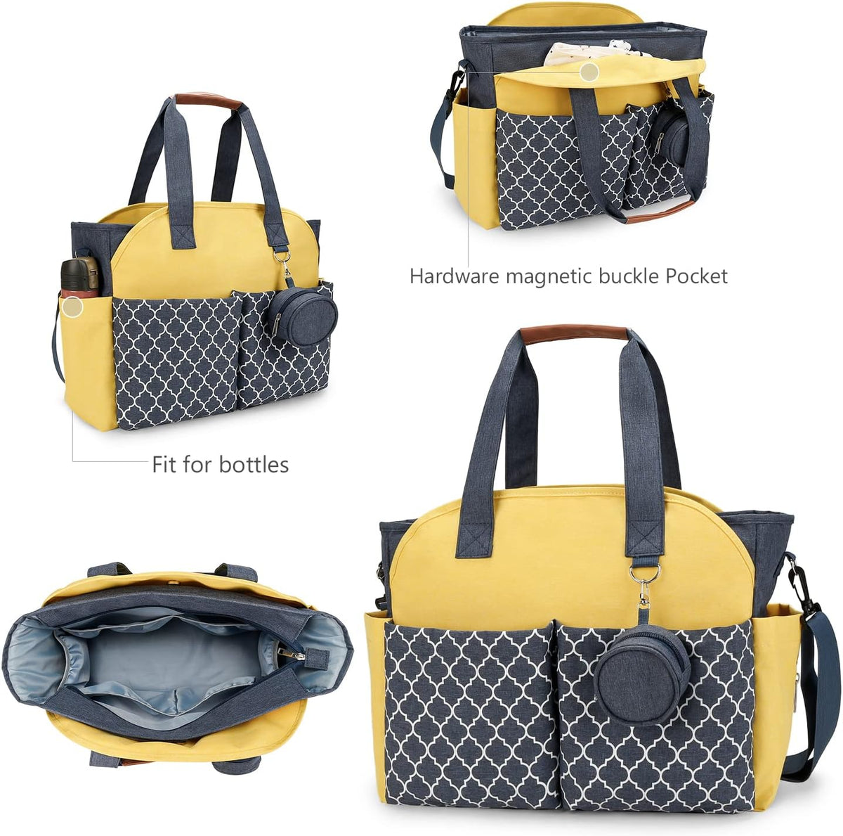 Diaper Bag Tote with Changing Station Upgrade Multi-Function Baby Bag with Adjustable Shoulder Strap