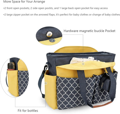 Diaper Bag Tote with Changing Station Upgrade Multi-Function Baby Bag with Adjustable Shoulder Strap