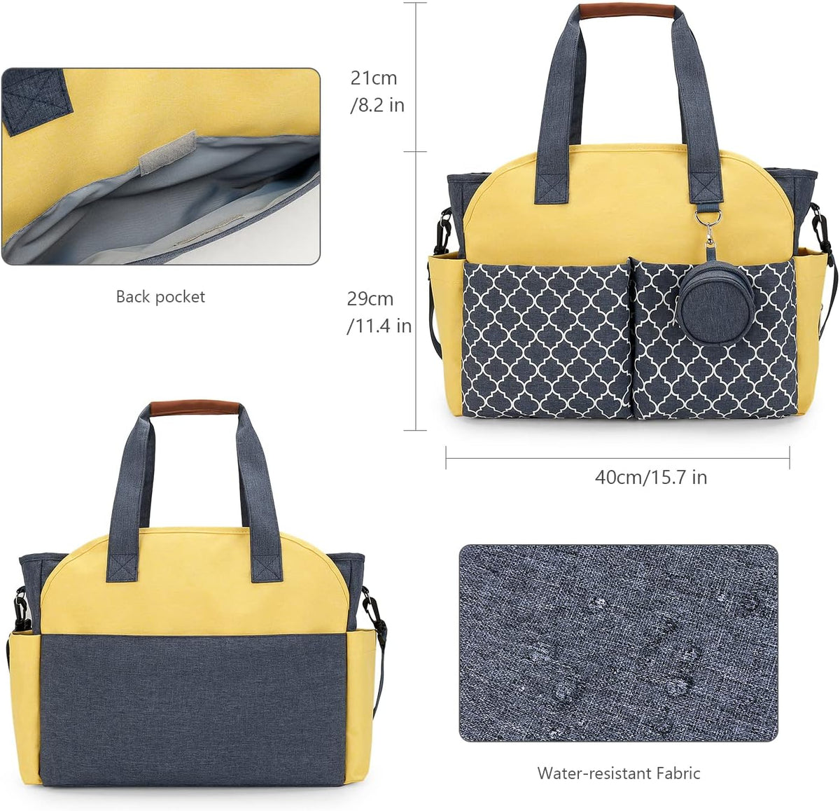 Diaper Bag Tote with Changing Station Upgrade Multi-Function Baby Bag with Adjustable Shoulder Strap