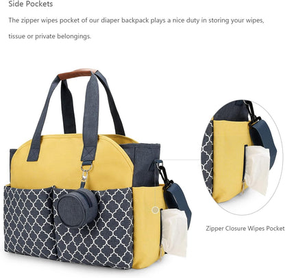 Diaper Bag Tote with Changing Station Upgrade Multi-Function Baby Bag with Adjustable Shoulder Strap