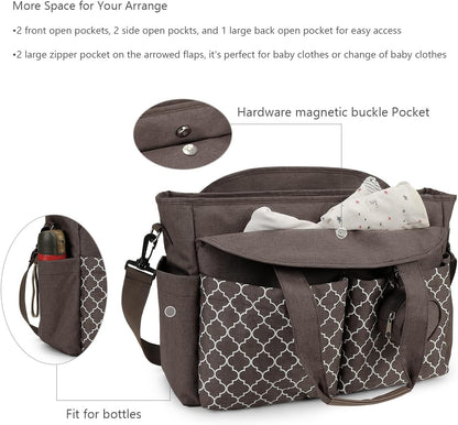 Diaper Bag Tote with Changing Station Upgrade Multi-Function Baby Bag with Adjustable Shoulder Strap