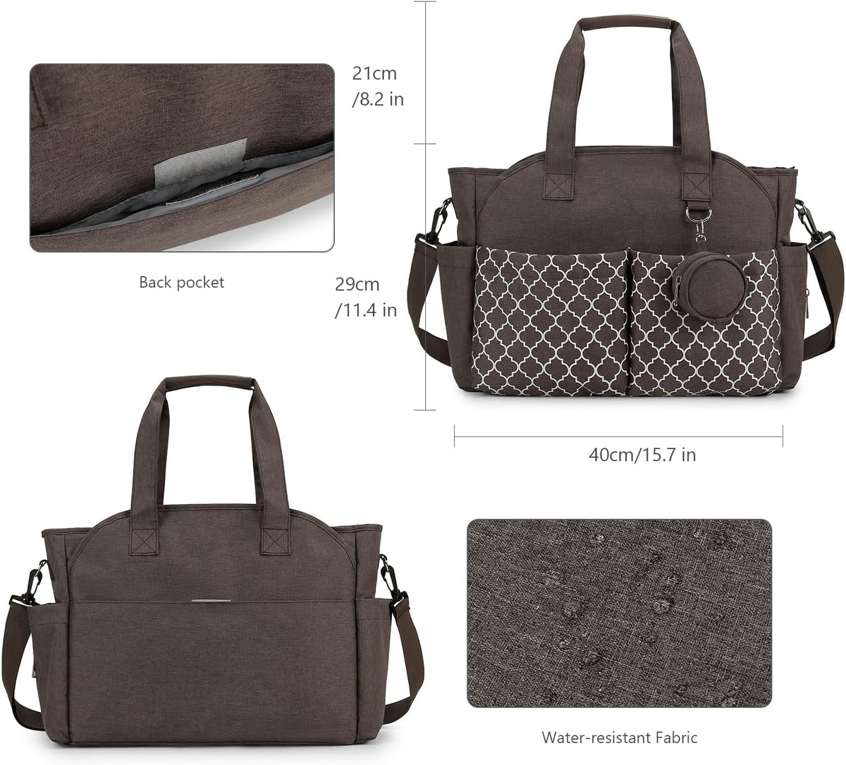 Diaper Bag Tote with Changing Station Upgrade Multi-Function Baby Bag with Adjustable Shoulder Strap