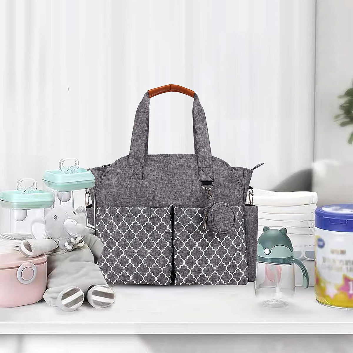 Diaper Bag Tote with Changing Station Upgrade Multi-Function Baby Bag with Adjustable Shoulder Strap
