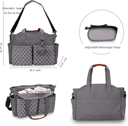 Diaper Bag Tote with Changing Station Upgrade Multi-Function Baby Bag with Adjustable Shoulder Strap