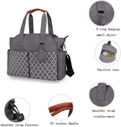 Diaper Bag Tote with Changing Station Upgrade Multi-Function Baby Bag with Adjustable Shoulder Strap
