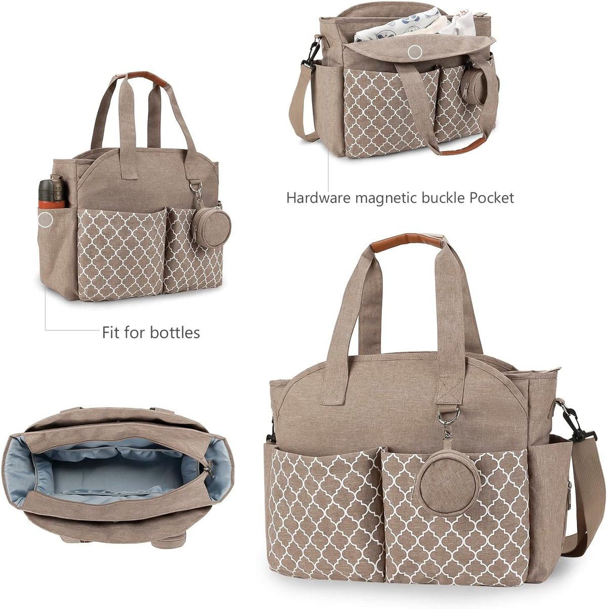 Diaper Bag Tote with Changing Station Upgrade Multi-Function Baby Bag with Adjustable Shoulder Strap