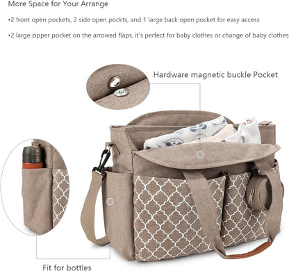 Diaper Bag Tote with Changing Station Upgrade Multi-Function Baby Bag with Adjustable Shoulder Strap