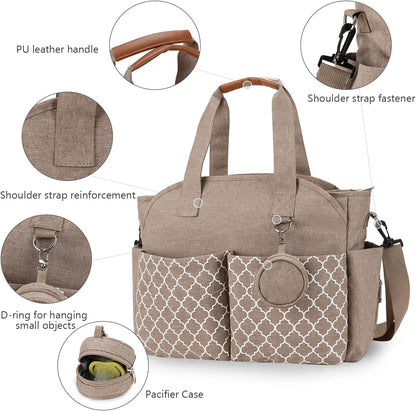 Diaper Bag Tote with Changing Station Upgrade Multi-Function Baby Bag with Adjustable Shoulder Strap