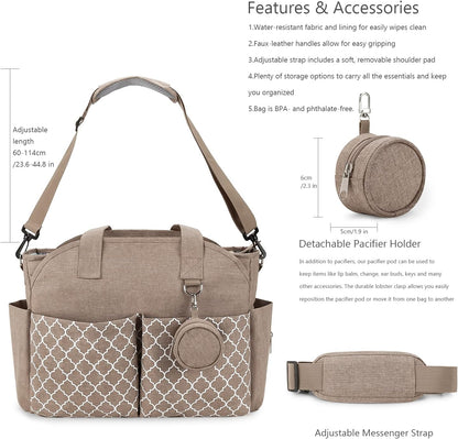 Diaper Bag Tote with Changing Station Upgrade Multi-Function Baby Bag with Adjustable Shoulder Strap