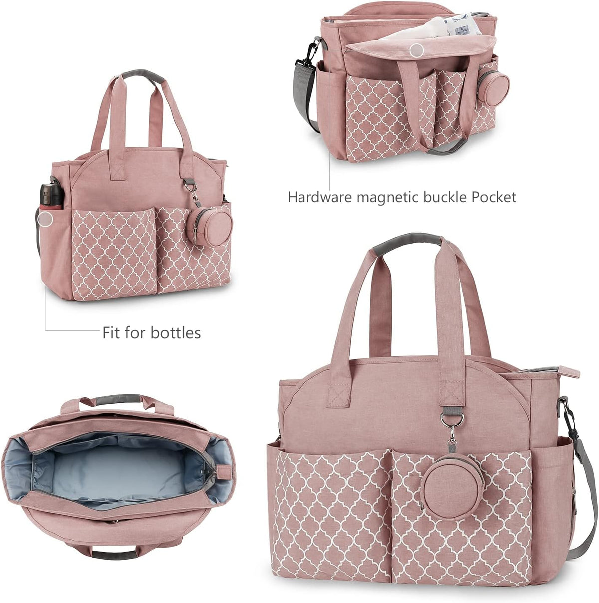 Diaper Bag Tote with Changing Station Upgrade Multi-Function Baby Bag with Adjustable Shoulder Strap