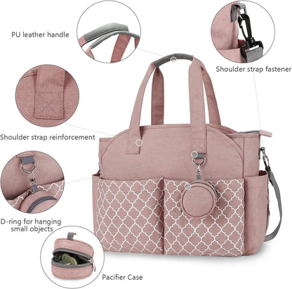 Diaper Bag Tote with Changing Station Upgrade Multi-Function Baby Bag with Adjustable Shoulder Strap