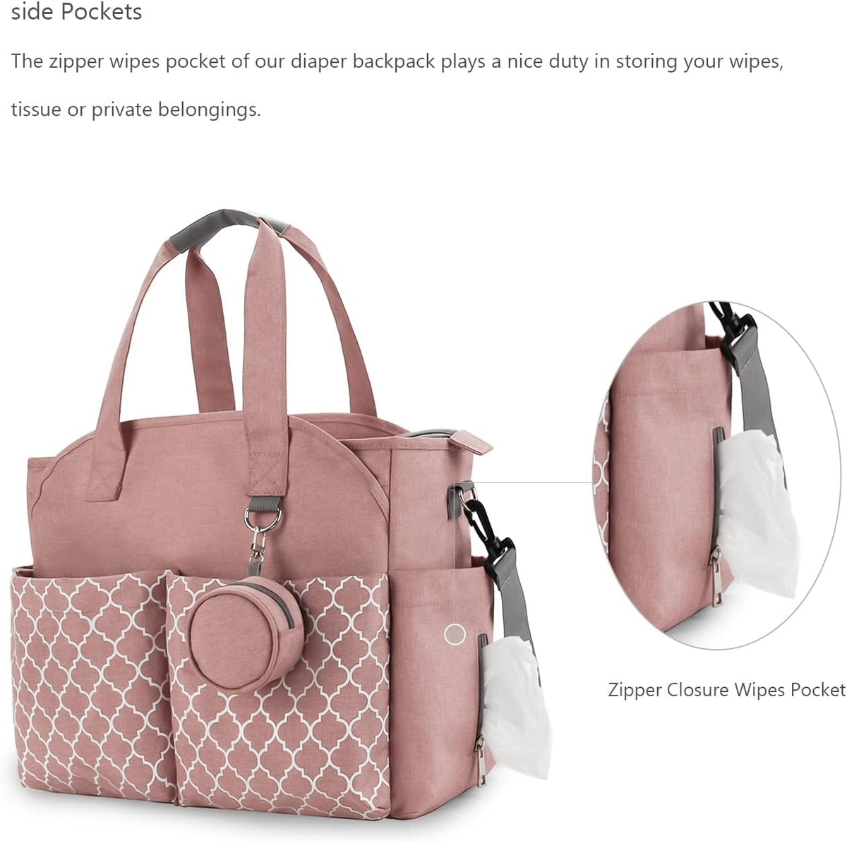 Diaper Bag Tote with Changing Station Upgrade Multi-Function Baby Bag with Adjustable Shoulder Strap