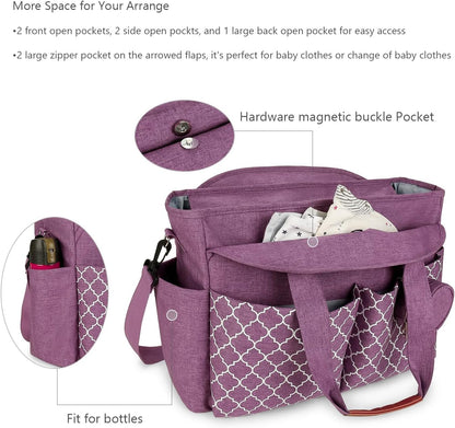 Diaper Bag Tote with Changing Station Upgrade Multi-Function Baby Bag with Adjustable Shoulder Strap