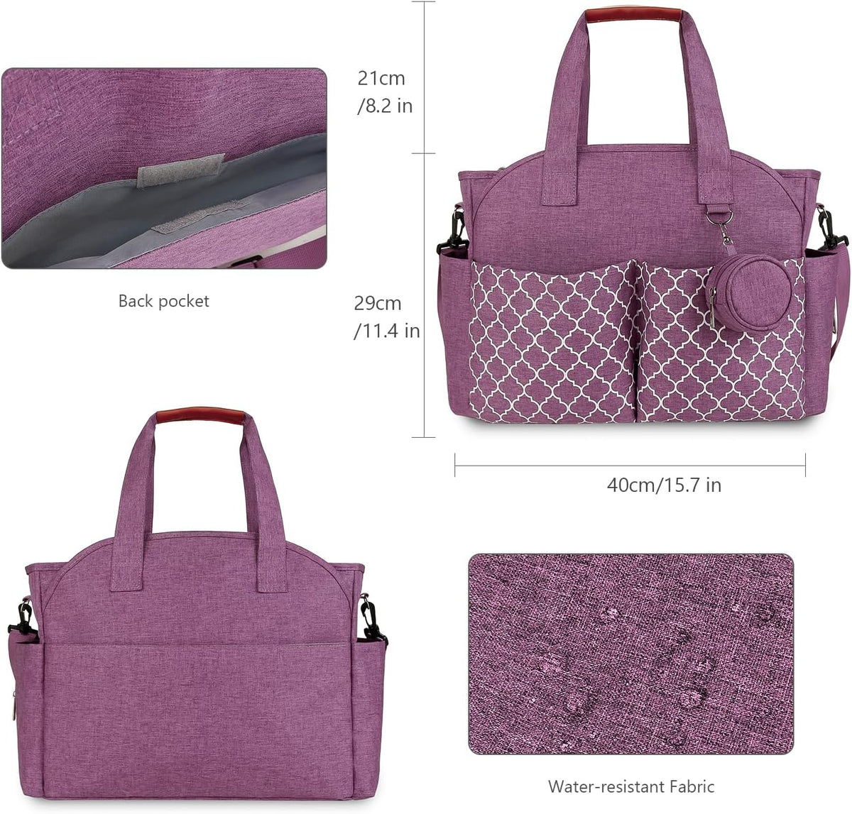 Diaper Bag Tote with Changing Station Upgrade Multi-Function Baby Bag with Adjustable Shoulder Strap