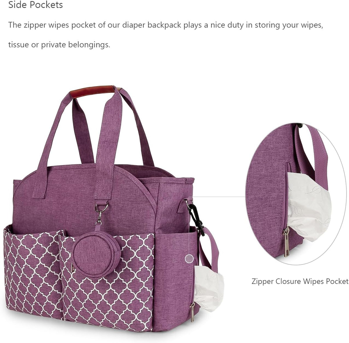Diaper Bag Tote with Changing Station Upgrade Multi-Function Baby Bag with Adjustable Shoulder Strap