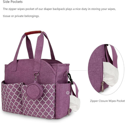 Diaper Bag Tote with Changing Station Upgrade Multi-Function Baby Bag with Adjustable Shoulder Strap
