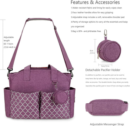 Diaper Bag Tote with Changing Station Upgrade Multi-Function Baby Bag with Adjustable Shoulder Strap