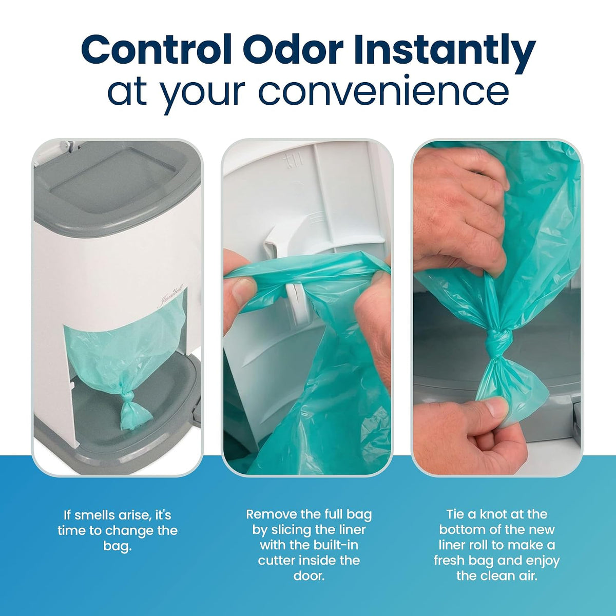 Akord Slim Adult Diaper Pail — 7-Gallon (11.8” x 10.2” x 20.5”), Hands-Free Foot Pedal, Double-Sealed Odor Reduction, Continuous Liner System