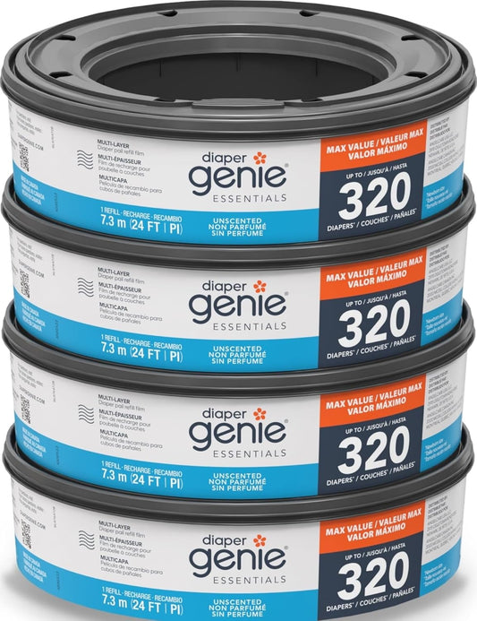 Essentials Round Refill 8-Pack, Unscented, Fits Complete Pails