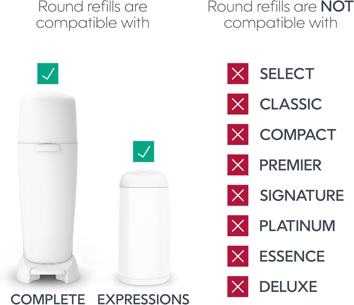 Essentials Round Refill 8-Pack, Unscented, Fits Complete Pails